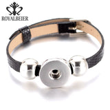 15pcs PU Leather Snap Bracelet Bangle DIY 18mm Button Bracelet 20mm Snap Jewelry