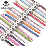 15pcs PU Leather Snap Bracelet Bangle DIY 18mm Button Bracelet 20mm Snap Jewelry
