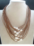 Freshwater Pearl Egg Leather Necklace 18-22inch