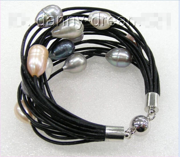 Pink Gray Freshwater Pearl Bracelet