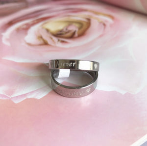15 Sets Love Forever Couple Stainless Steel Rings Wedding Anniversary Jewelry