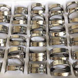 15 Sets Love Forever Couple Stainless Steel Rings Wedding Anniversary Jewelry