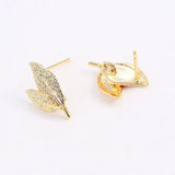 Tree Leaf Stud Earrings High Jewelry Making Supplies Diy Accessories