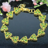 Green Peridot Silver Bracelet 6.5-7.5inch