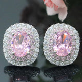 Minimalist Pink Kunzite Sapphire CZ Earrings