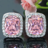 Minimalist Pink Kunzite Sapphire CZ Earrings