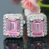Minimalist Pink Kunzite Sapphire CZ Earrings