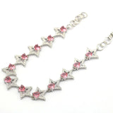 Rhodolite Garnet Citrine Aquamarine Pink Morganite CZ Silver Bracelet