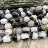 15x16MM Natural Agates Faceted Barrel Beads for DIY Jewelry