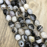 15x16MM Natural Agates Faceted Barrel Beads for DIY Jewelry