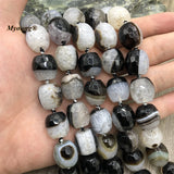 15x16MM Natural Agates Faceted Barrel Beads for DIY Jewelry