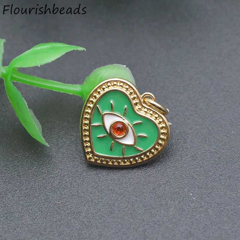 Enamel Love Eye Charms for DIY Jewelry Making
