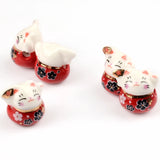 Red Flowers Kitten Ceramic Beads for Jewelry Women Girls Birthday Gift Female