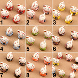 Red Flowers Kitten Ceramic Beads for Jewelry Women Girls Birthday Gift Female