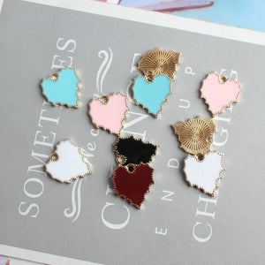 Colorful Alloy Heart Charms 50Pcs DIY Jewelry Making