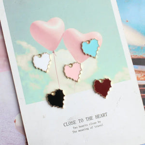 Colorful Alloy Heart Charms 50Pcs DIY Jewelry Making