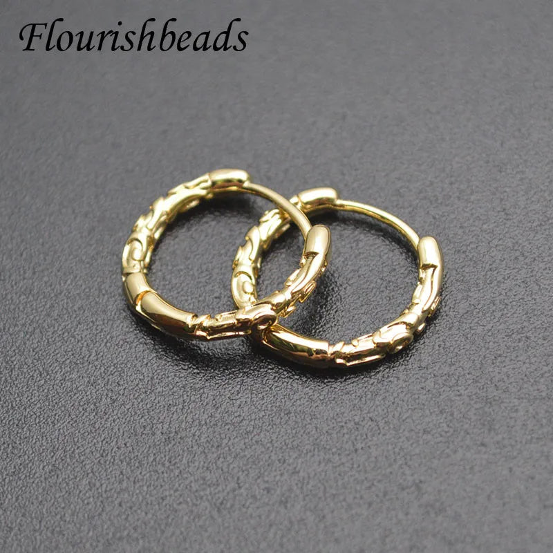 15x17mm Plated Round Circle Earring Hoops Earwire for Women Girl Party