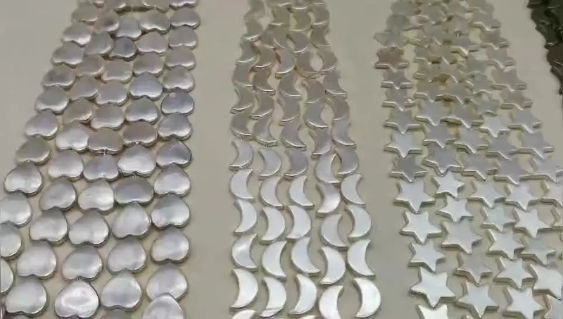 15x2.8mm Carved Star Shell Pearl Beads Strand