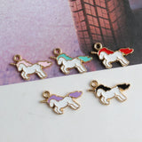 Colorful Alloy Small Pendant Animals Horse Charms 50Pcs