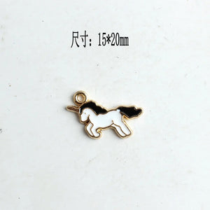 Colorful Alloy Small Pendant Animals Horse Charms 50Pcs