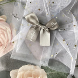 50Pcs/Lot Hot Knitted Mesh Bags Jewelry Gift Packaging Pouches With Bow