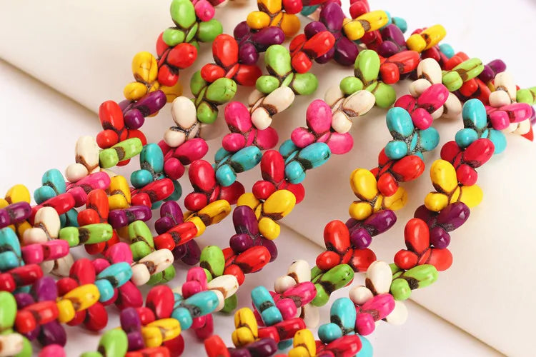 90Pcs/Lot Colorful Howlite Butterfly Beads 15x20mm Charms Spacer Bead