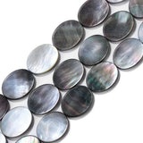 15x20mm Gray Natural Shell Oval Beads for Jewelry Making