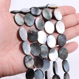 15x20mm Gray Natural Shell Oval Beads for Jewelry Making