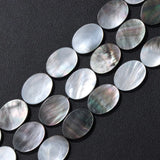 15x20mm Gray Natural Shell Oval Beads for Jewelry Making