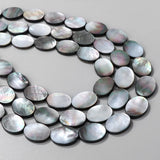 15x20mm Gray Natural Shell Oval Beads for Jewelry Making