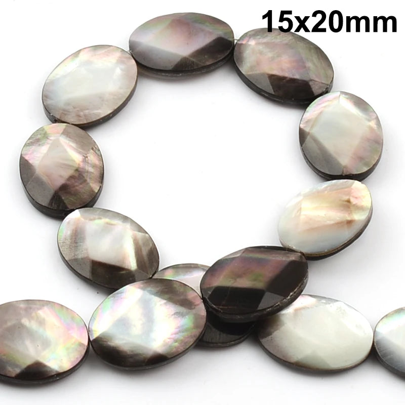 15x20mm Abalone Shell Flat Oval Spacer Beads for Jewelry Making