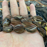 Natural Smoky Quartz Beads Twist Oval DIY Loose Stone Beads