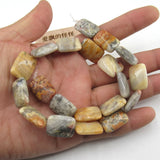 15x20mm Crazy Lace Agate Square Beads 16'' Strands