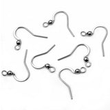 20x15mm Stainless Steel Ball French Wire Earrings Backs Silver Tone