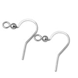 20x15mm Stainless Steel Ball French Wire Earrings Backs Silver Tone