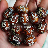 15x20mm Tibet Agate Stone DZI Oval Shape Brown Drum Pendant Beads 6 pcs