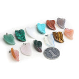 10Pcs Feather Shape Pendant Agates/Jaspers/Quartzs/Tiger Eye/Sandstone
