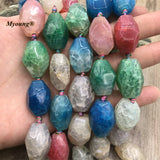 Faceted Multicolor Agates Quartz Cutting Nugget Beads