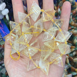 15x25mm Natural Citrine Amethyst Rose Quartz Beads 15'' Rhombic