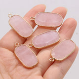 15x30mm Pink Crystal Quartz Pendant Charms for Jewelry