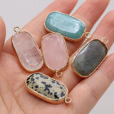 15x30mm Pink Crystal Quartz Pendant Charms for Jewelry