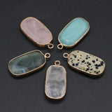 15x30mm Pink Crystal Quartz Pendant Charms for Jewelry