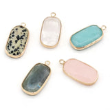 15x30mm Pink Crystal Quartz Pendant Charms for Jewelry