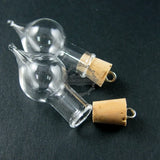 15x33mm Water Drop Glass Bottle with Cork Bail
