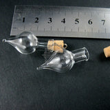 15x33mm Water Drop Glass Bottle with Cork Bail