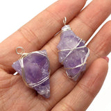 Irregular Amethyst Pendant DIY Jewelry Making Necklace Charm Women Gift