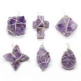 Irregular Amethyst Pendant DIY Jewelry Making Necklace Charm Women Gift