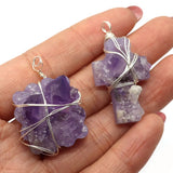 Irregular Amethyst Pendant DIY Jewelry Making Necklace Charm Women Gift