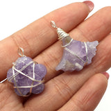 Irregular Amethyst Pendant DIY Jewelry Making Necklace Charm Women Gift