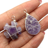 Irregular Amethyst Pendant DIY Jewelry Making Necklace Charm Women Gift